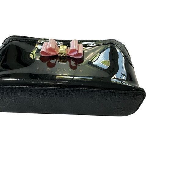 Ted Baker Black and Pink Bow Make Up Bag - Picture 9 of 10